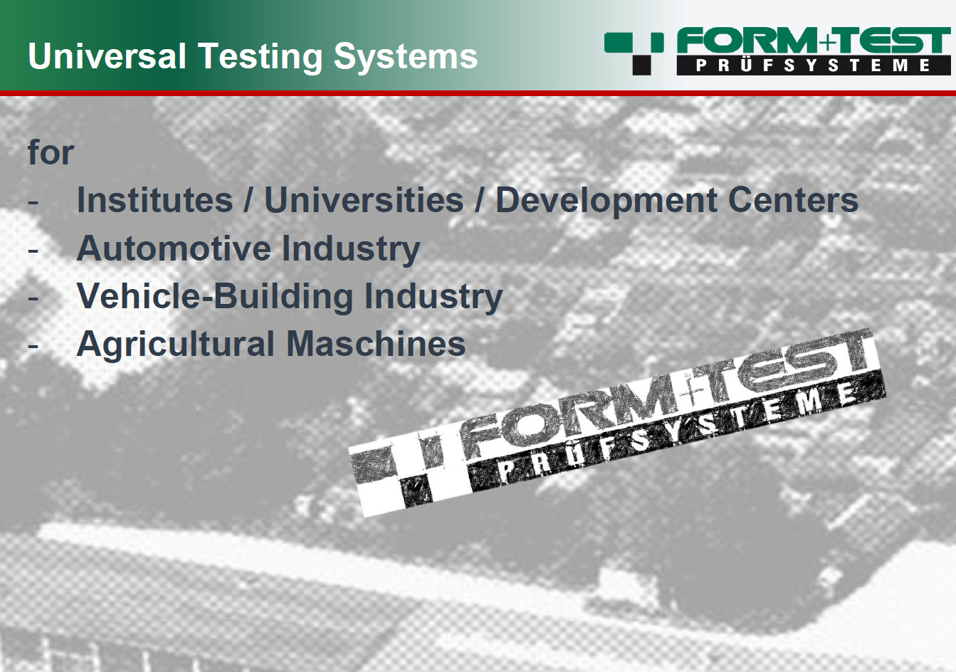 Algemene presentatie van de activiteiten van Form+Test