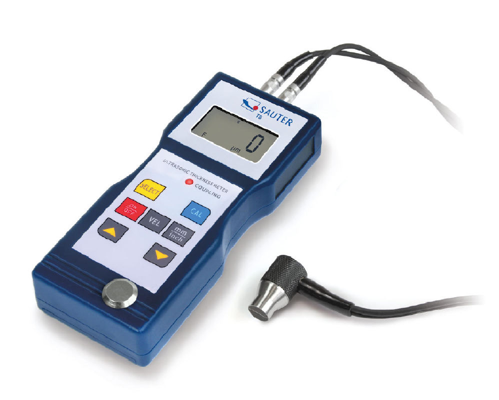Digital hand-held wall thickness gauge for steel, plastic and more
